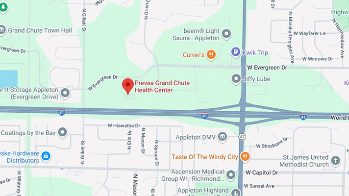 Prevea Grand Chute location on Google maps