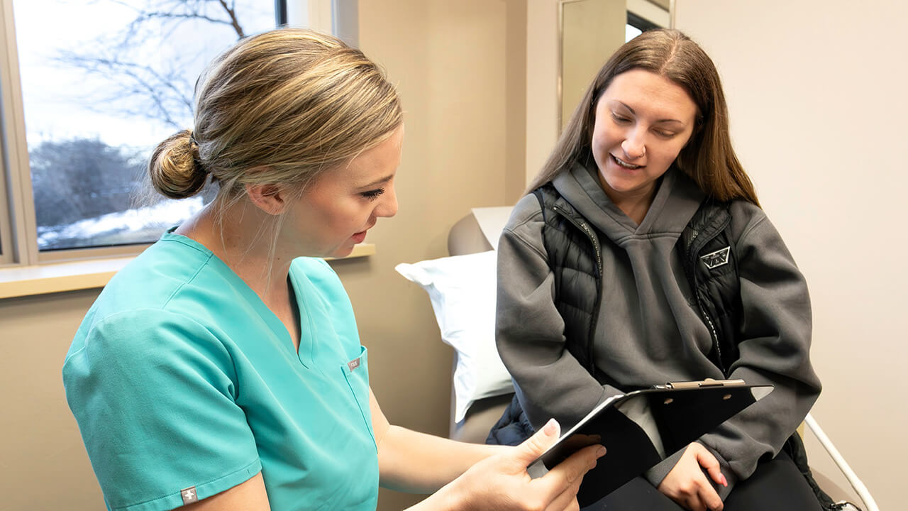 Dr. Useem with a patient at a Prevea clinic room