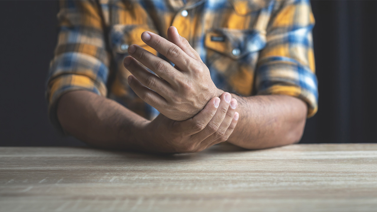Man holding hands