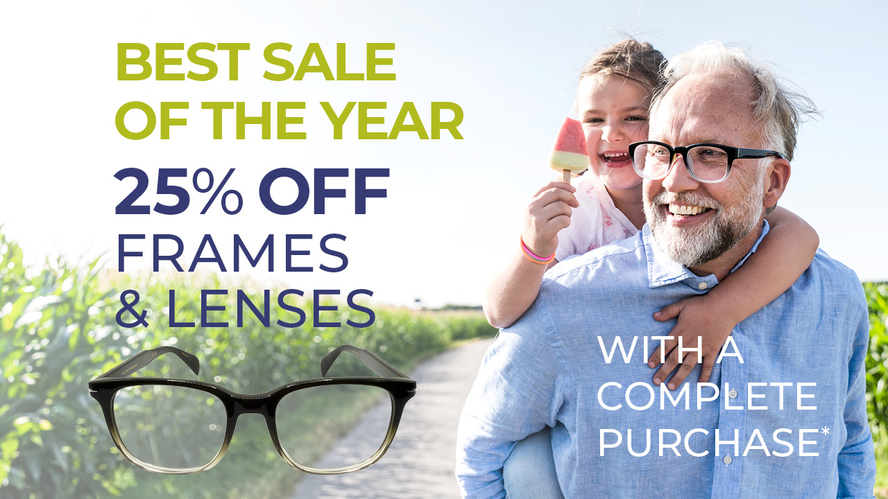 25% off frames and lenses with a complete purchase