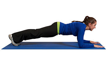 Woman doing an elbow plank