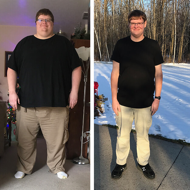 Jeff's before and after 300 pound weight loss transformation