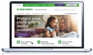 laptop showing delta dental website
